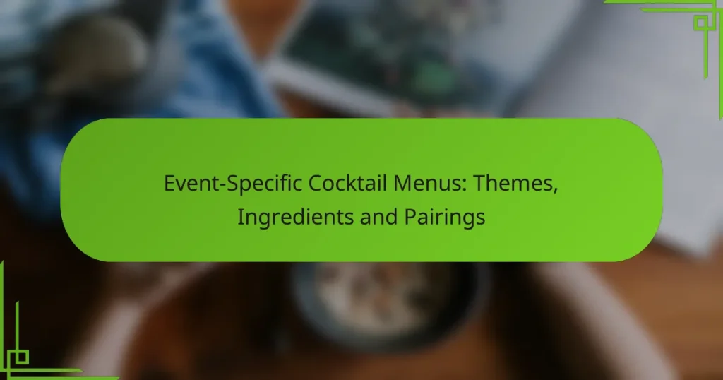 Event-Specific Cocktail Menus: Themes, Ingredients and Pairings