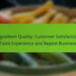 Ingredient Quality: Customer Satisfaction, Taste Experience and Repeat Business