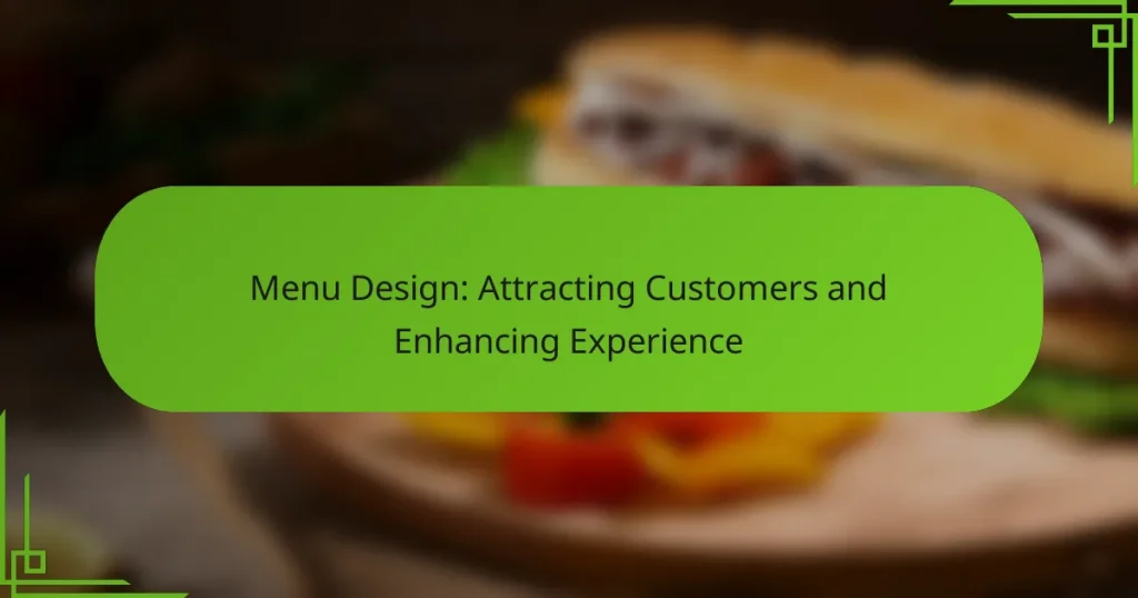 Menu Design: Attracting Customers and Enhancing Experience