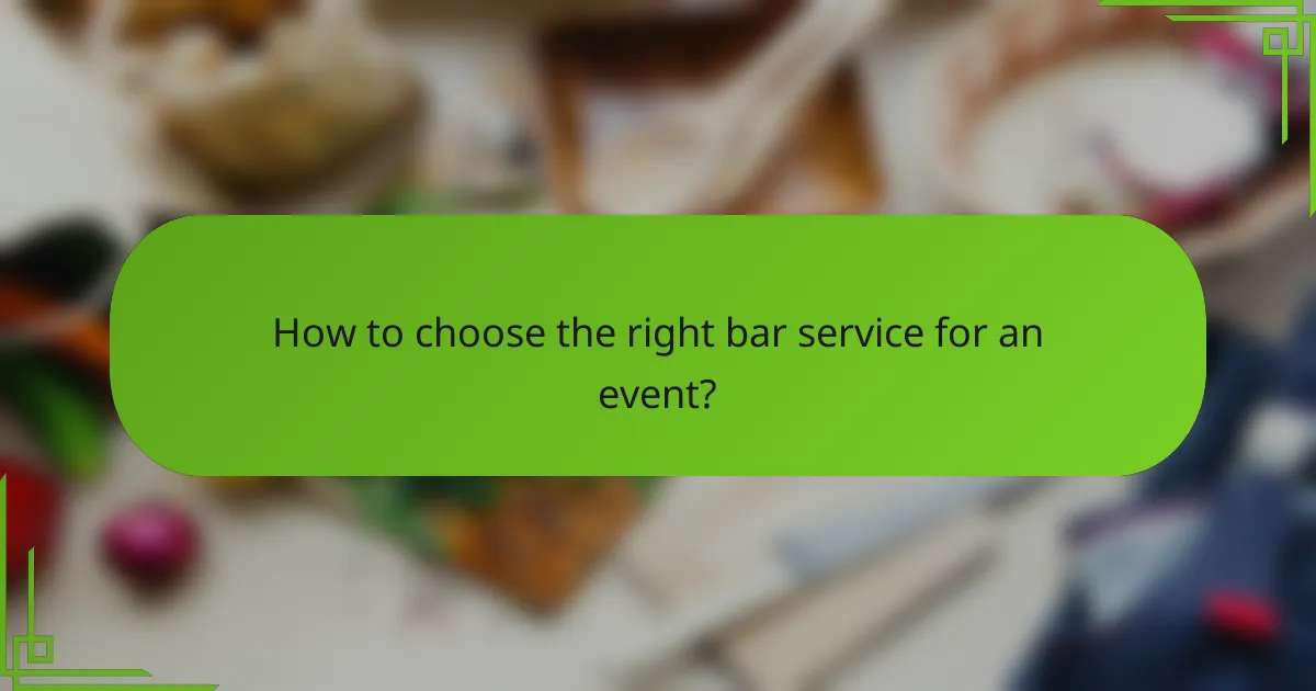 How to choose the right bar service for an event?