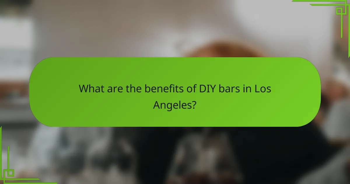 What are the benefits of DIY bars in Los Angeles?